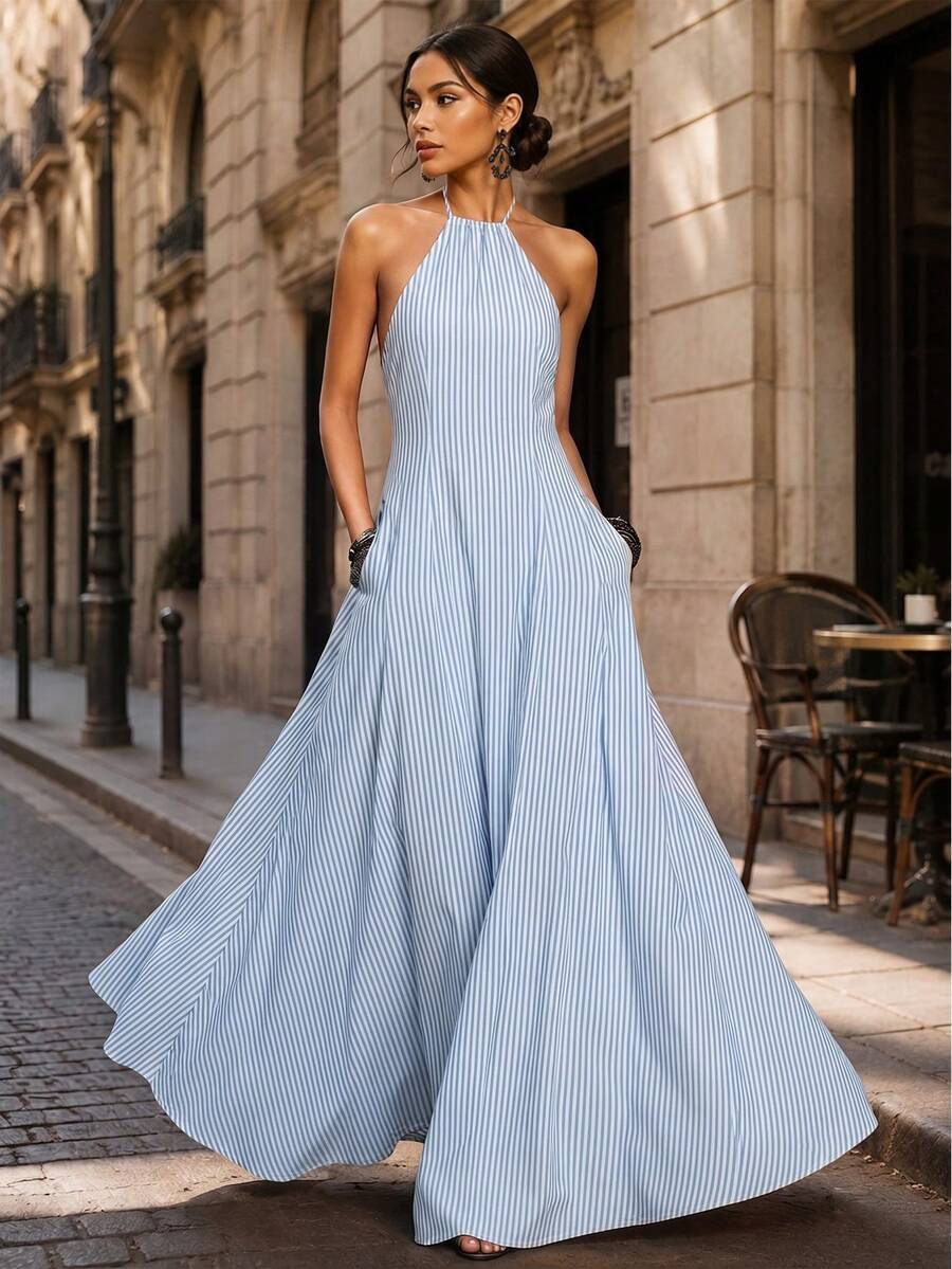 Greta™ | Halter Pocket Maxi Dress