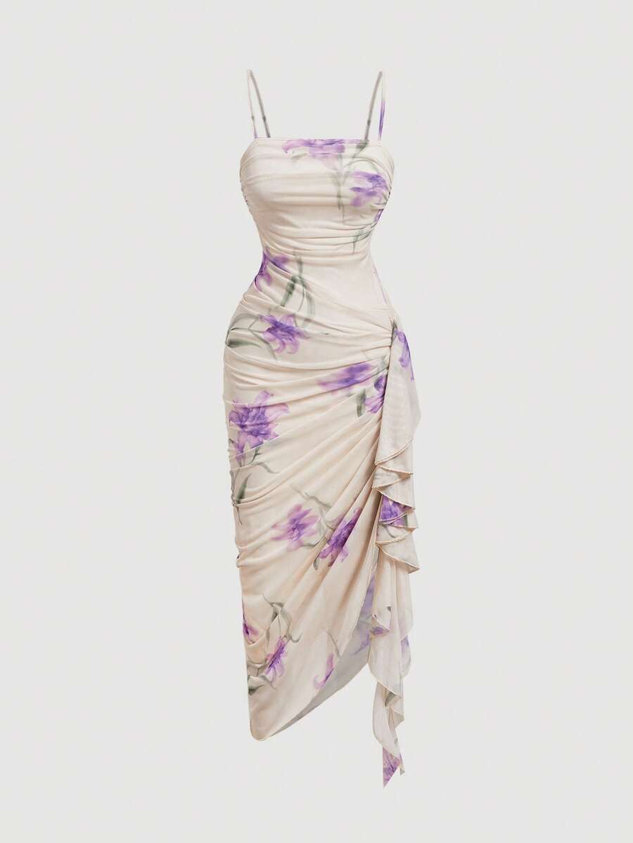 Anika™ | Ruffle Hem Floral Midi Dress