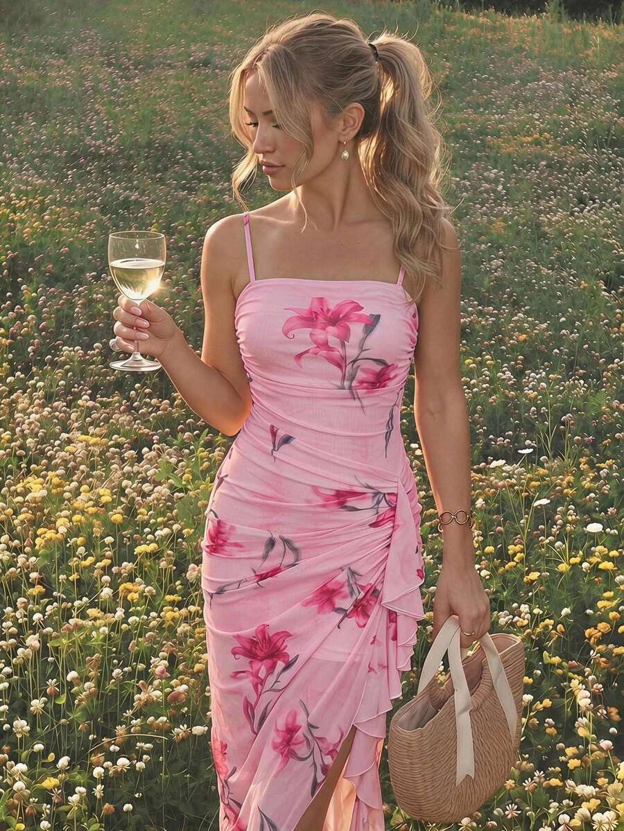 Anika™ | Ruffle Hem Floral Midi Dress