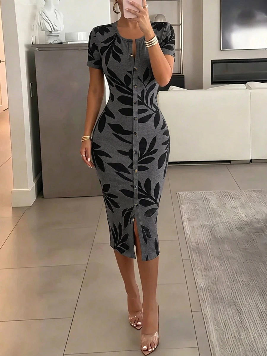 Imogen™ | Ditsy Floral Knit Midi Dress