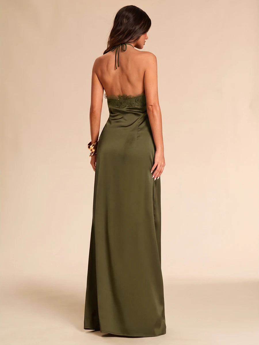 Giselle™ | Halter Lace Maxi Dress