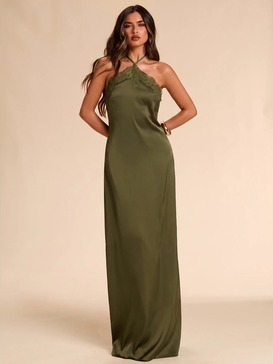 Giselle™ | Halter Lace Maxi Dress