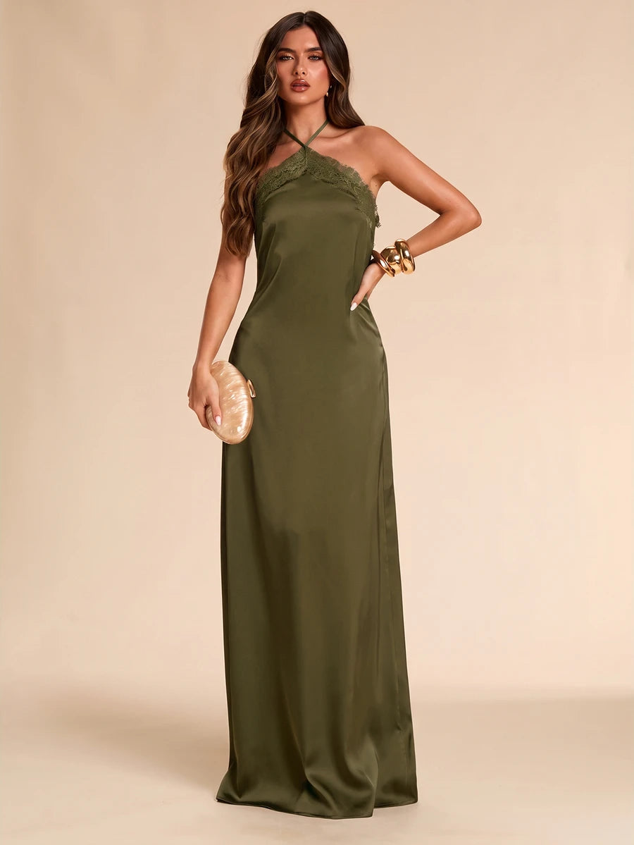 Giselle™ | Halter Lace Maxi Dress