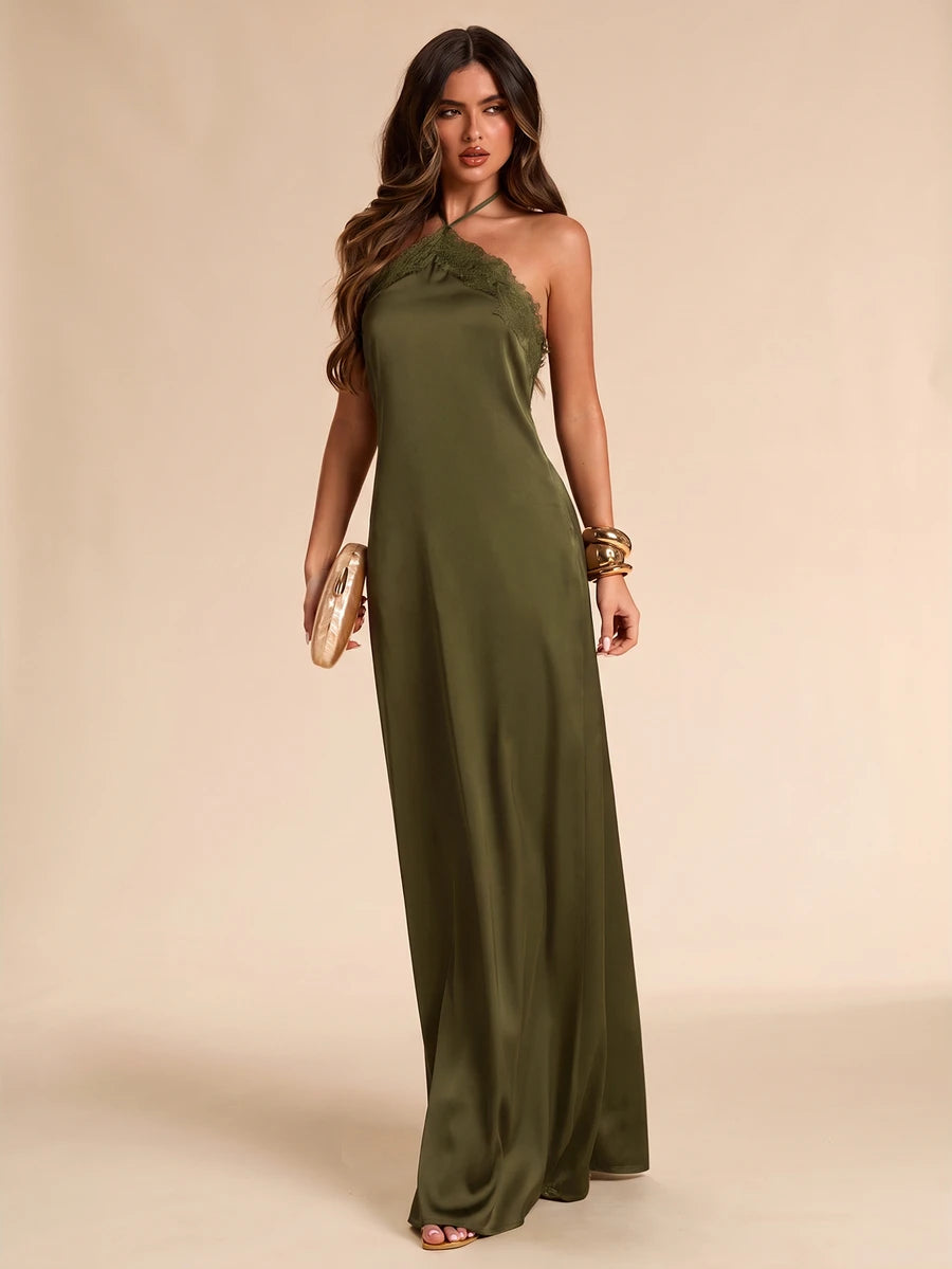 Giselle™ | Halter Lace Maxi Dress
