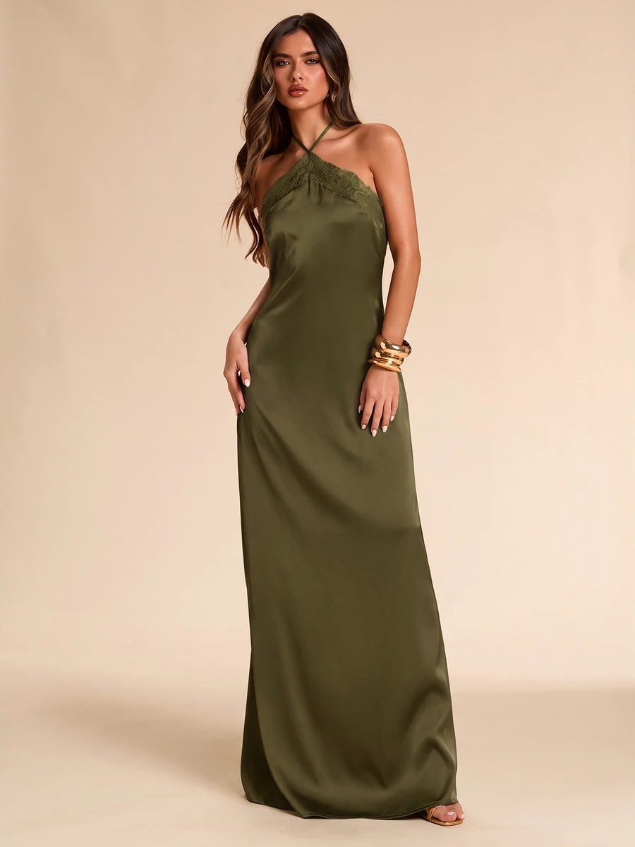 Giselle™ | Halter Lace Maxi Dress