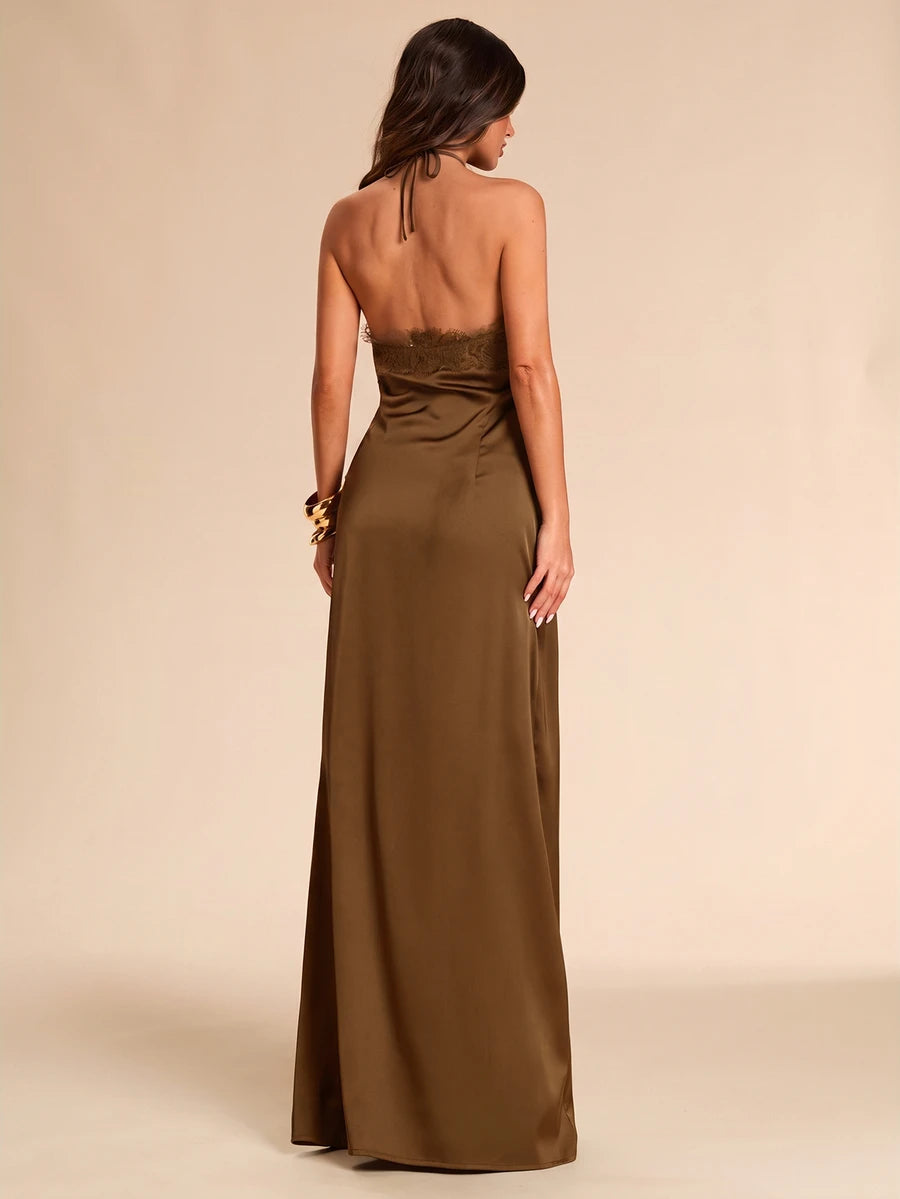 Giselle™ | Halter Lace Maxi Dress