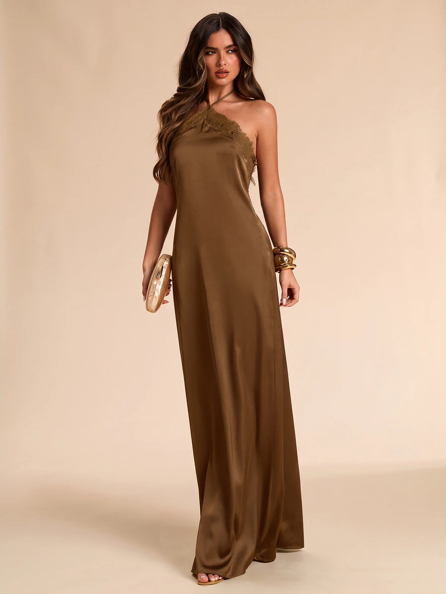 Giselle™ | Halter Lace Maxi Dress