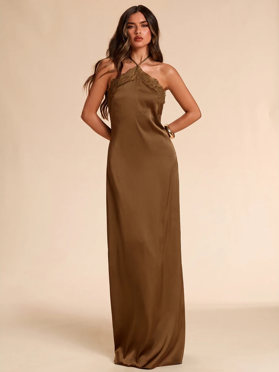 Giselle™ | Halter Lace Maxi Dress