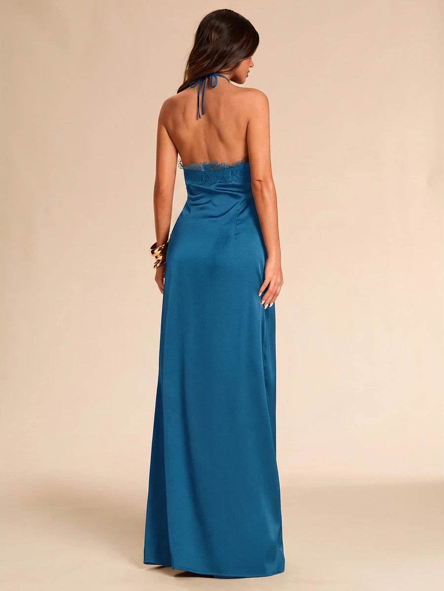 Giselle™ | Halter Lace Maxi Dress