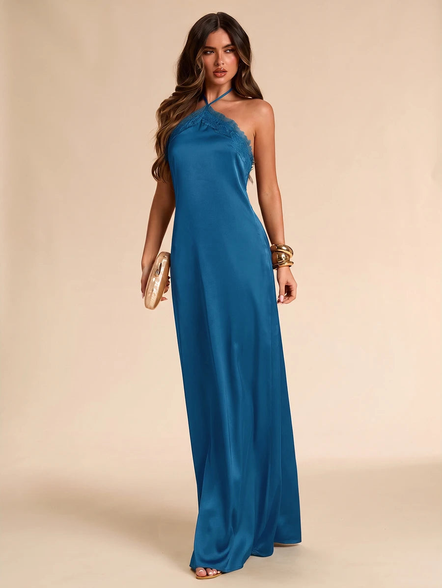 Giselle™ | Halter Lace Maxi Dress