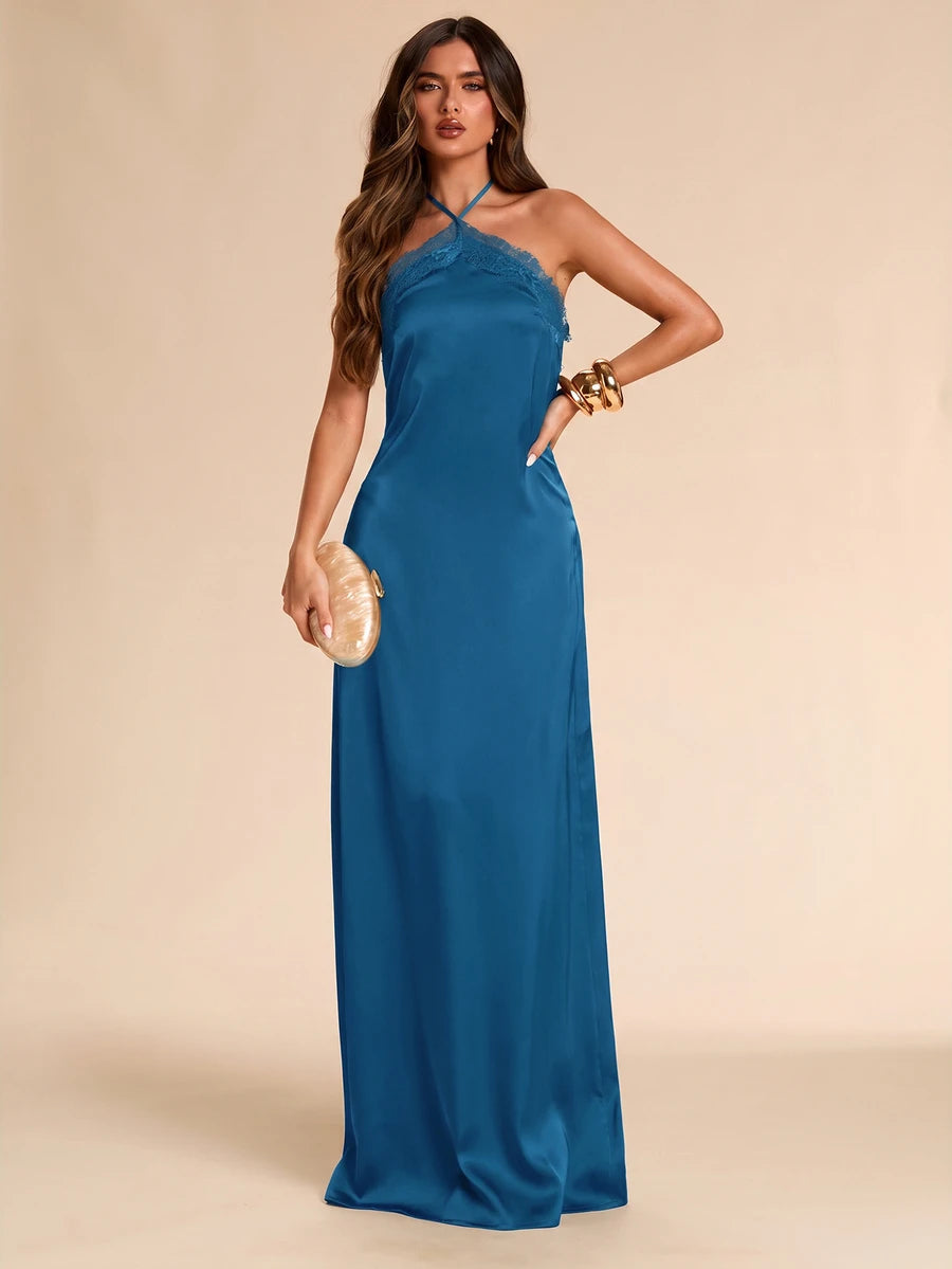Giselle™ | Halter Lace Maxi Dress