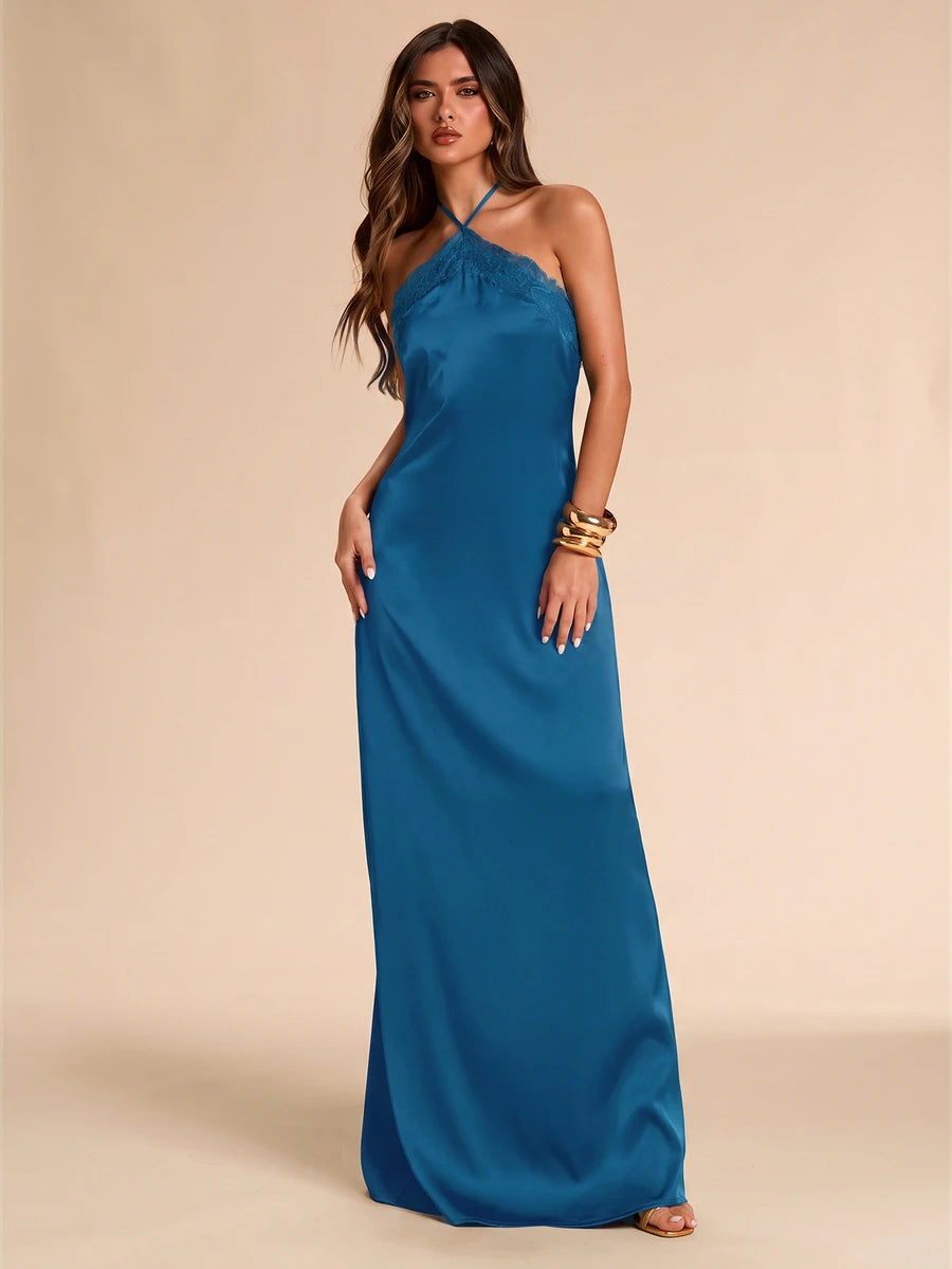 Giselle™ | Halter Lace Maxi Dress