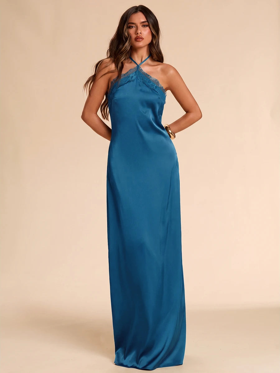 Giselle™ | Halter Lace Maxi Dress