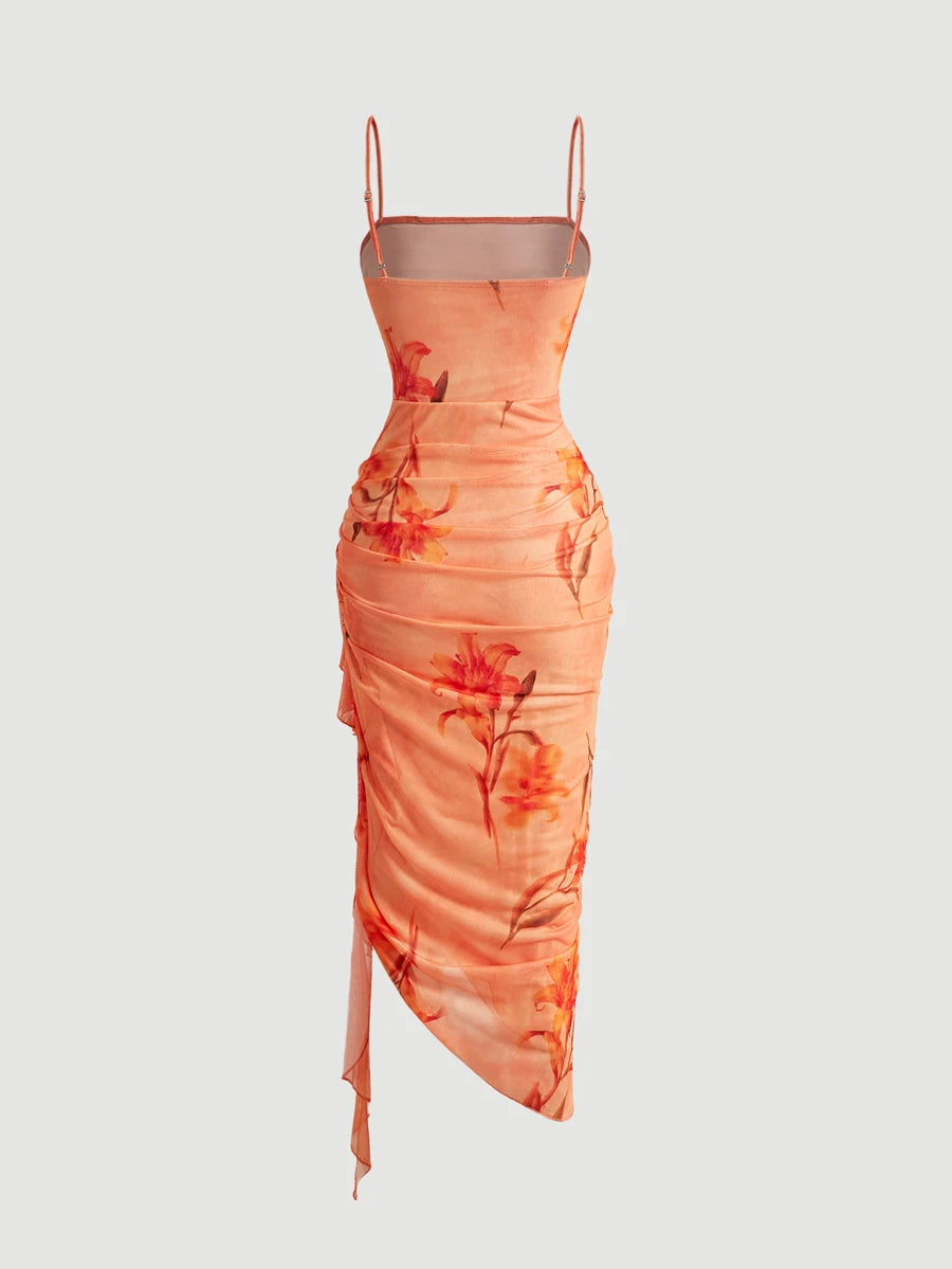 Anika™ | Ruffle Hem Floral Midi Dress