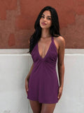 Vivian™ | Ruched V-Neck Mini Dress