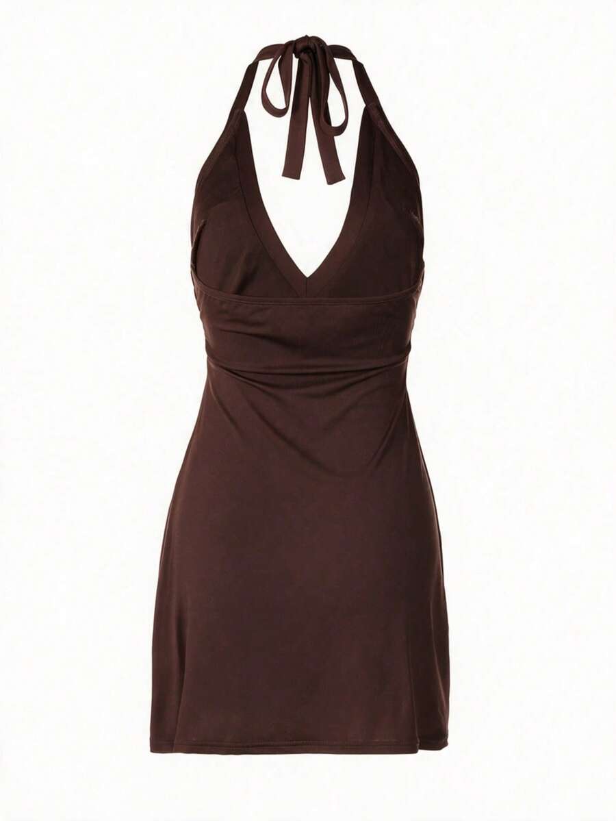 Vivian™ | Ruched V-Neck Mini Dress