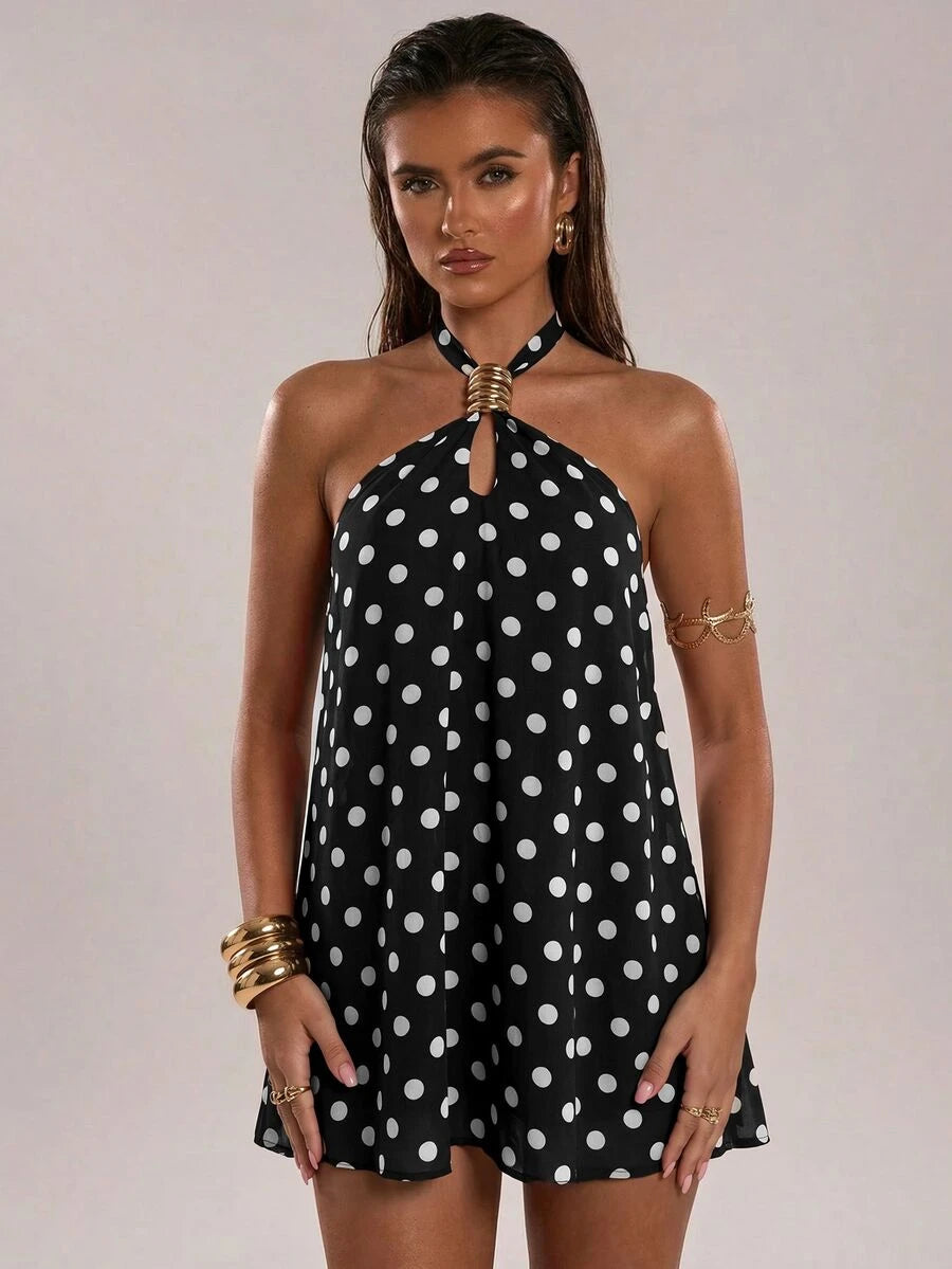 Calista™ | Jacquard Floral Halter Mini Dress