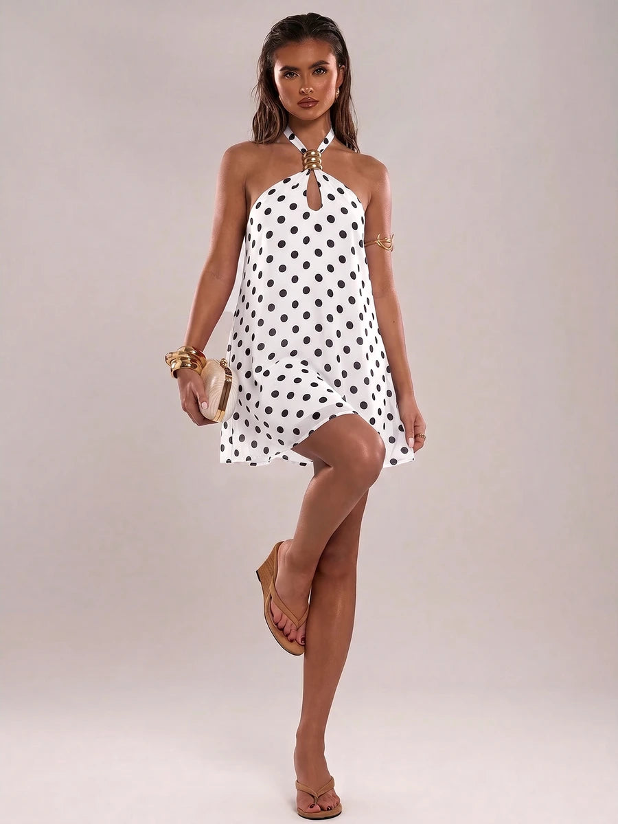 Calista™ | Jacquard Floral Halter Mini Dress