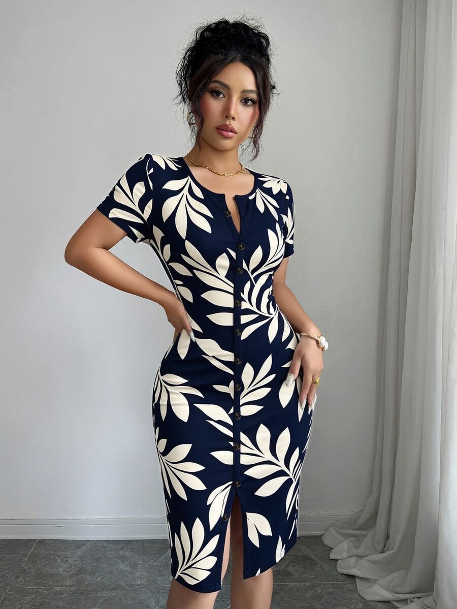 Imogen™ | Ditsy Floral Knit Midi Dress
