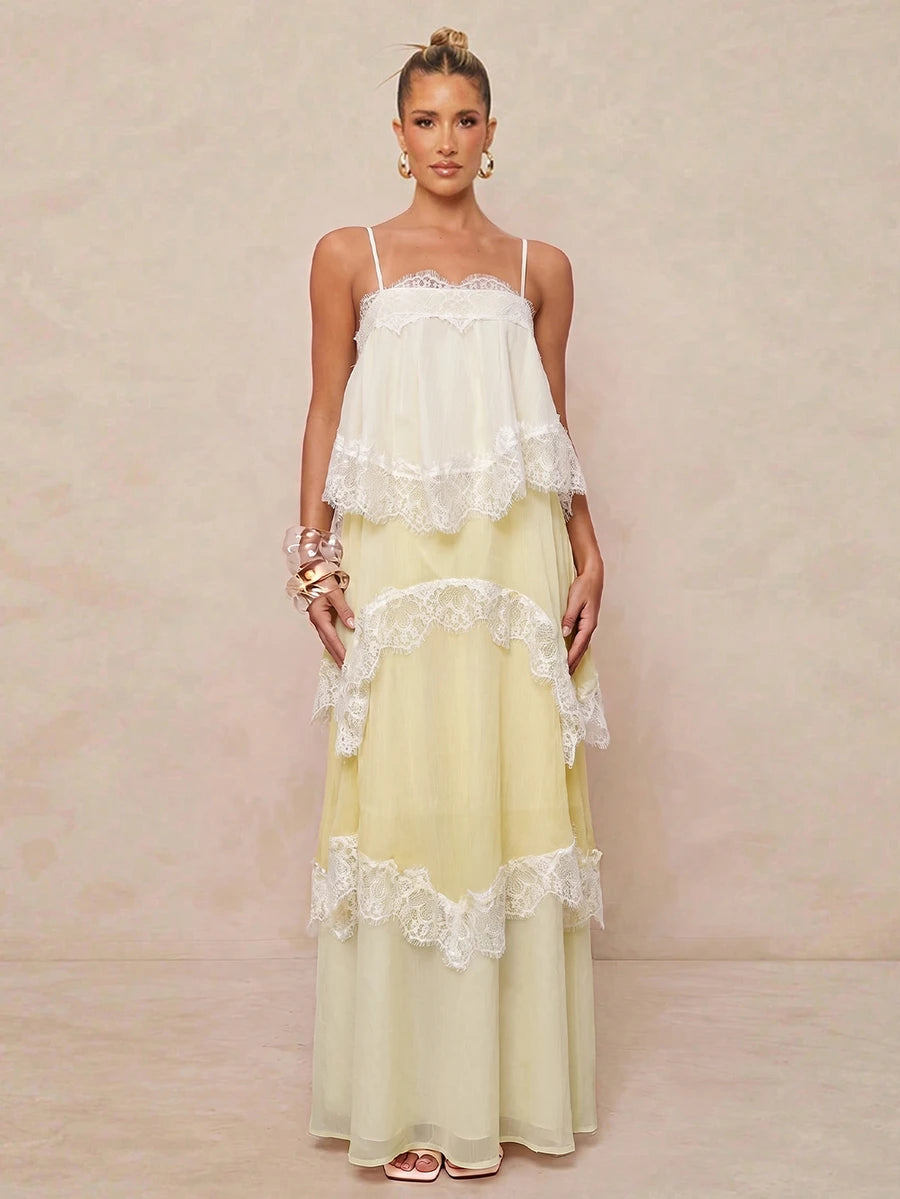 Wisteria™ | Tiered Lace Maxi Dress
