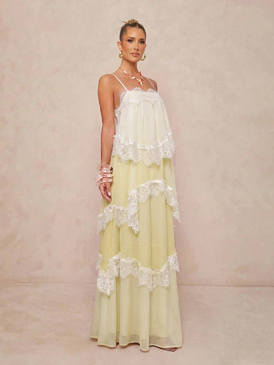 Wisteria™ | Tiered Lace Maxi Dress
