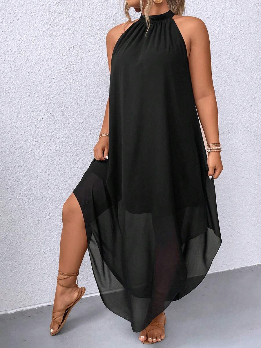Ondine™ | Asymmetric Halter Maxi Dress