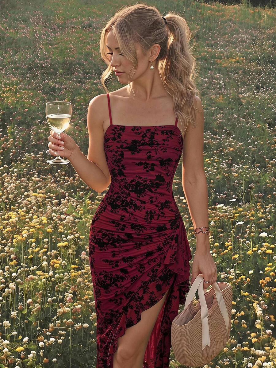 Anika™ | Ruffle Hem Floral Midi Dress