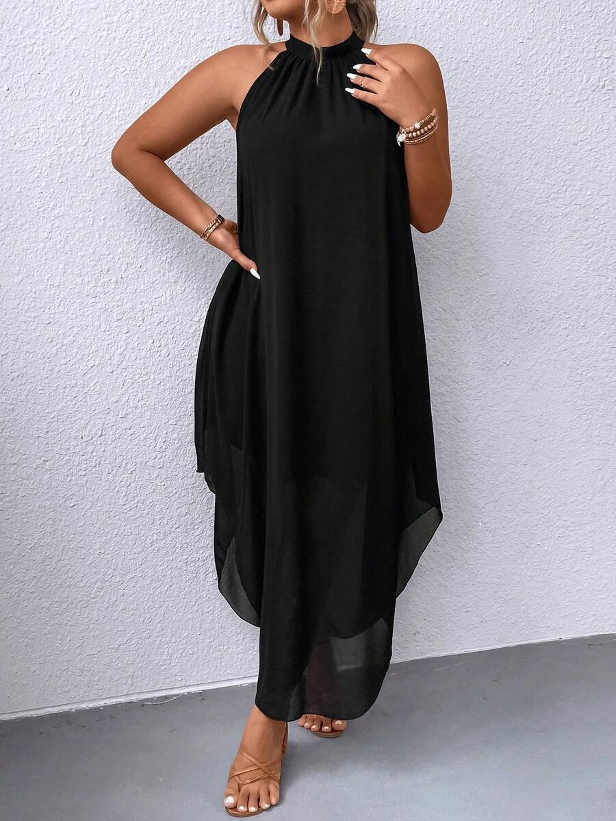 Ondine™ | Asymmetric Halter Maxi Dress