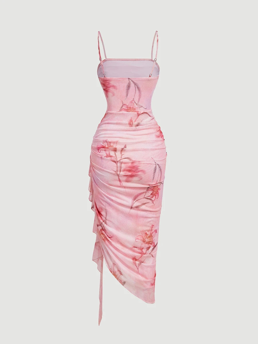 Anika™ | Ruffle Hem Floral Midi Dress