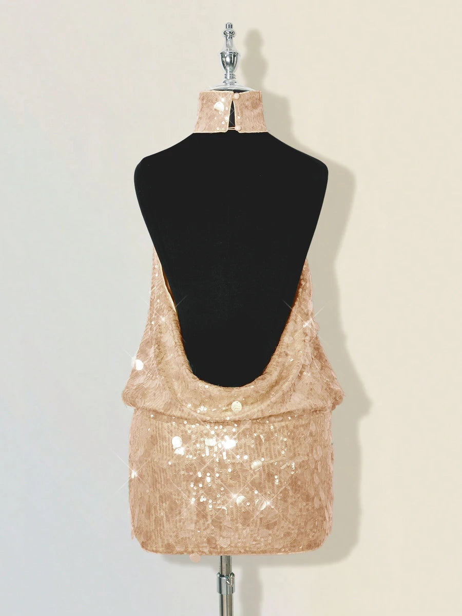 Leona™ | Draped Halter Bodycon Mini Dress