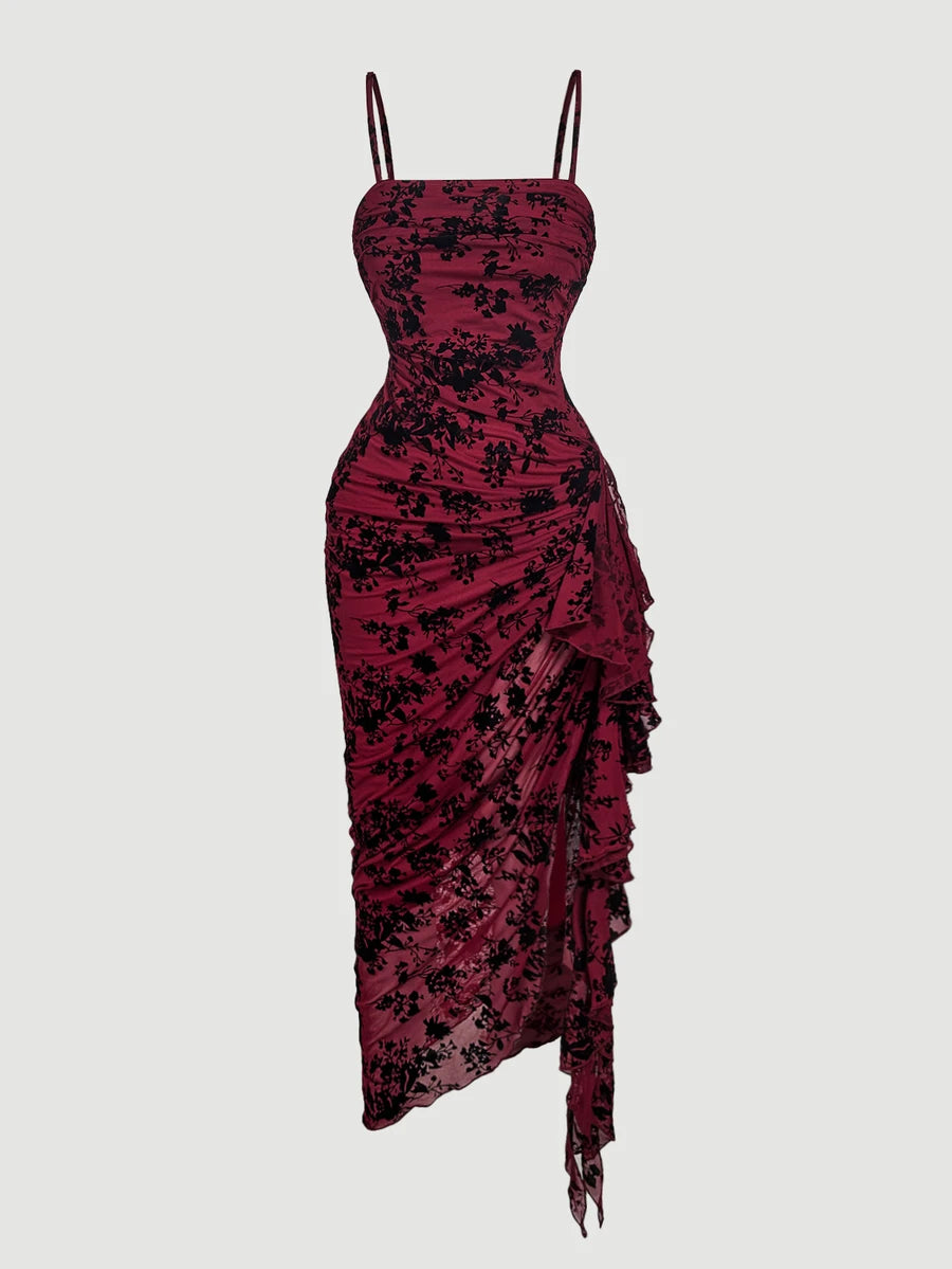 Anika™ | Ruffle Hem Floral Midi Dress