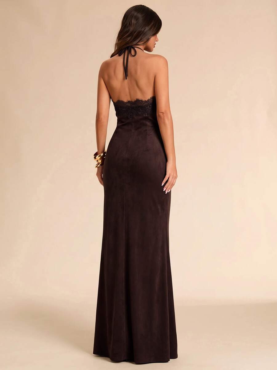 Giselle™ | Halter Lace Maxi Dress