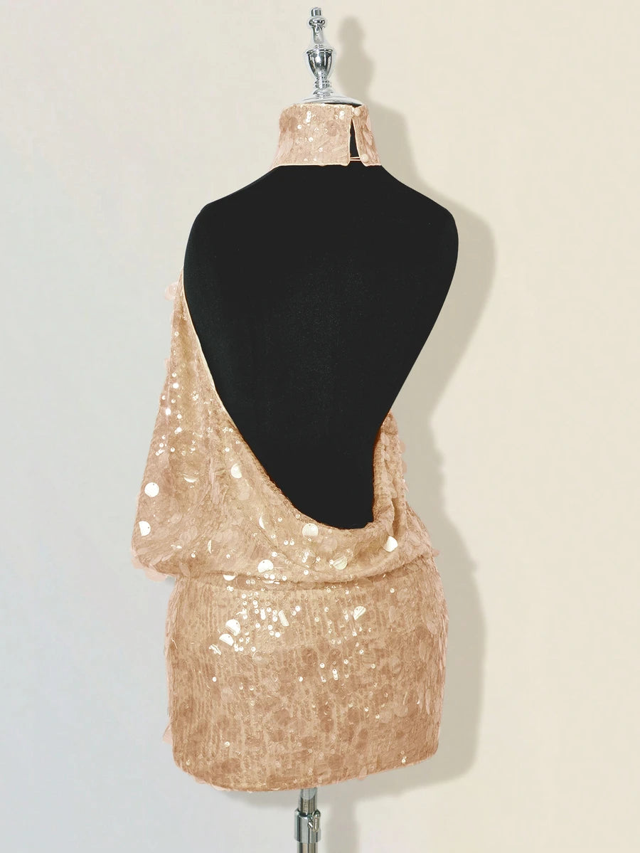 Leona™ | Draped Halter Bodycon Mini Dress