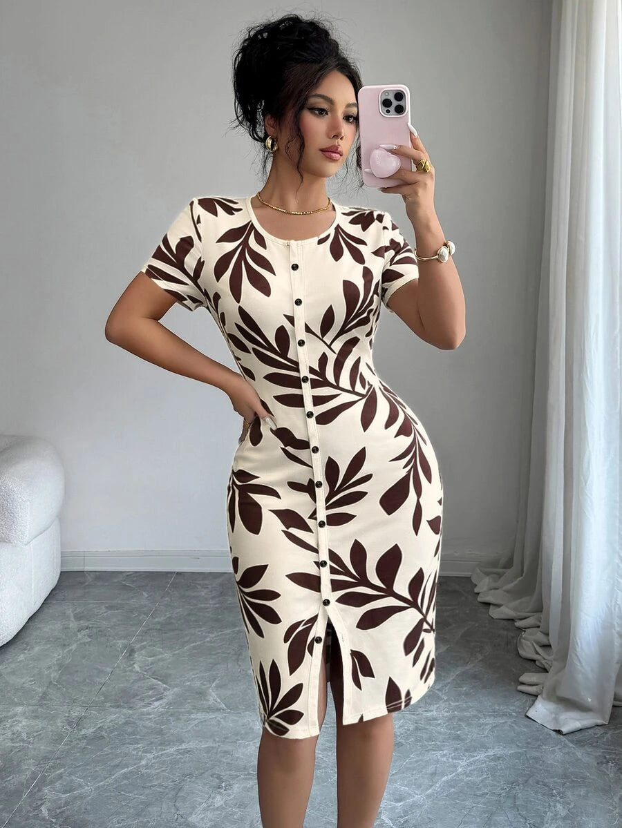 Imogen™ | Ditsy Floral Knit Midi Dress