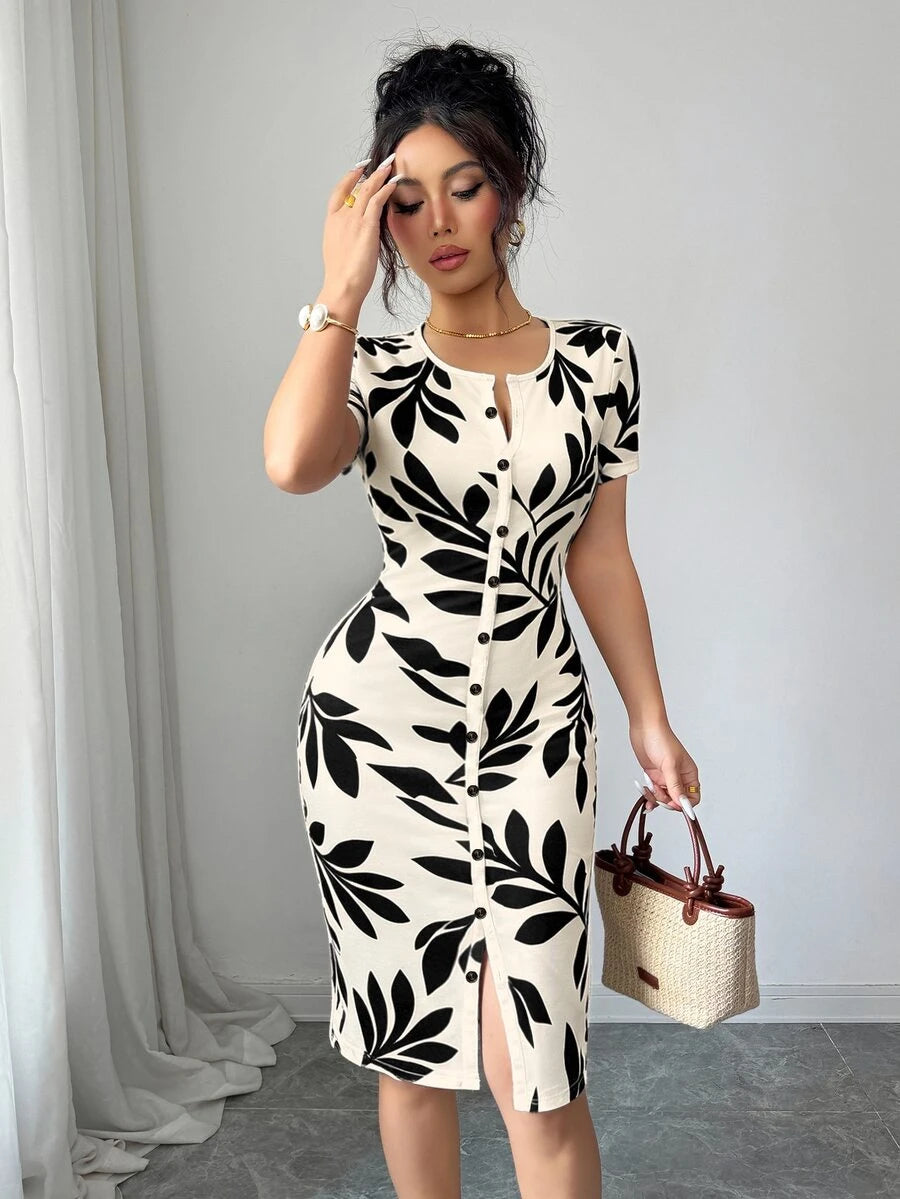 Imogen™ | Ditsy Floral Knit Midi Dress