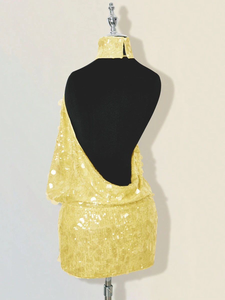 Leona™ | Draped Halter Bodycon Mini Dress