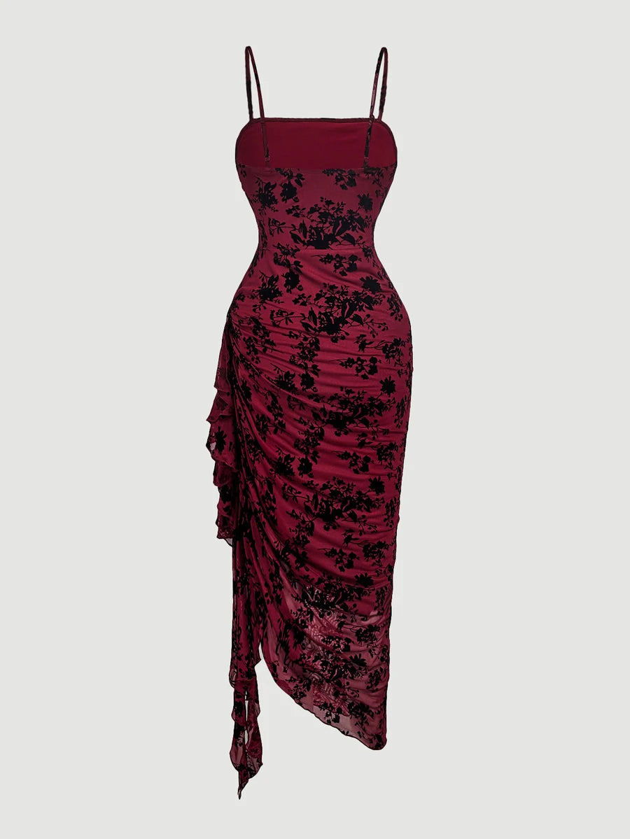 Anika™ | Ruffle Hem Floral Midi Dress