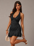 Polly™ | Polka Dot Halter Mini Dress