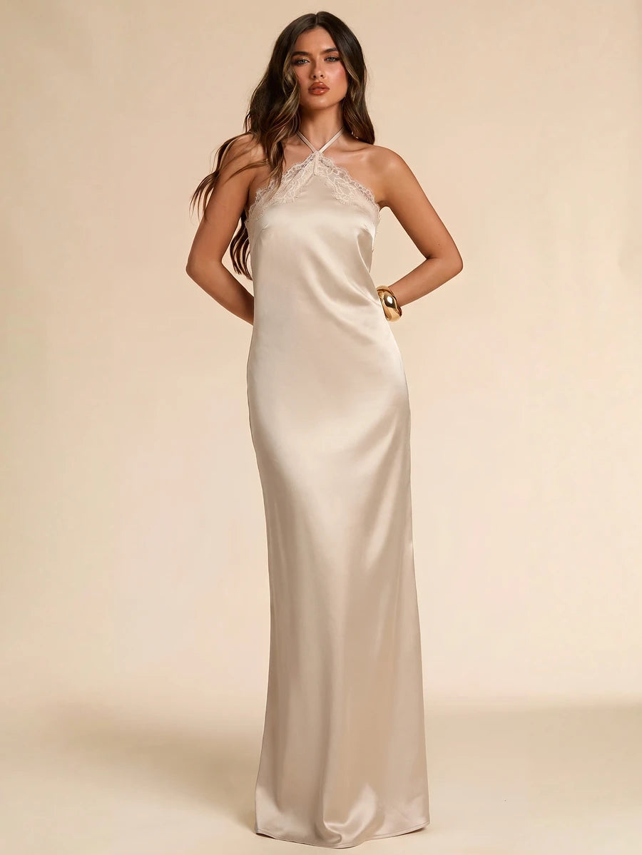 Giselle™ | Halter Lace Maxi Dress