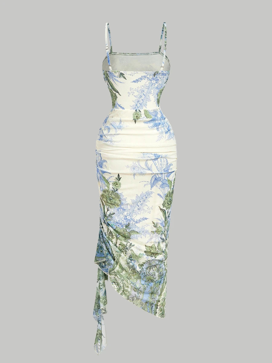 Anika™ | Ruffle Hem Floral Midi Dress