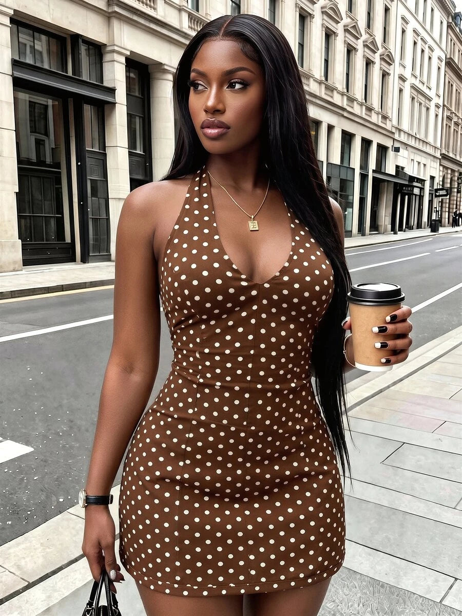 Saffron™ | Halter Tie Bodycon Dress