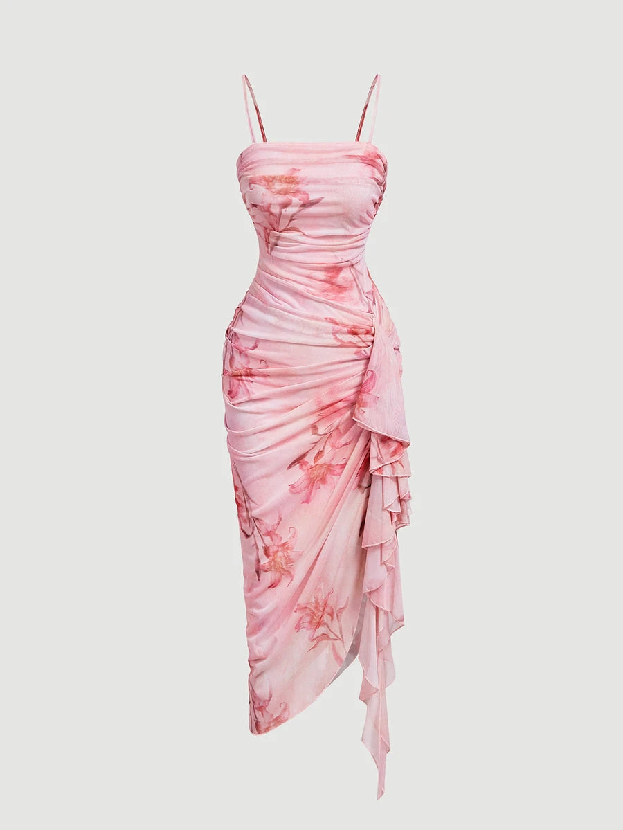 Anika™ | Ruffle Hem Floral Midi Dress