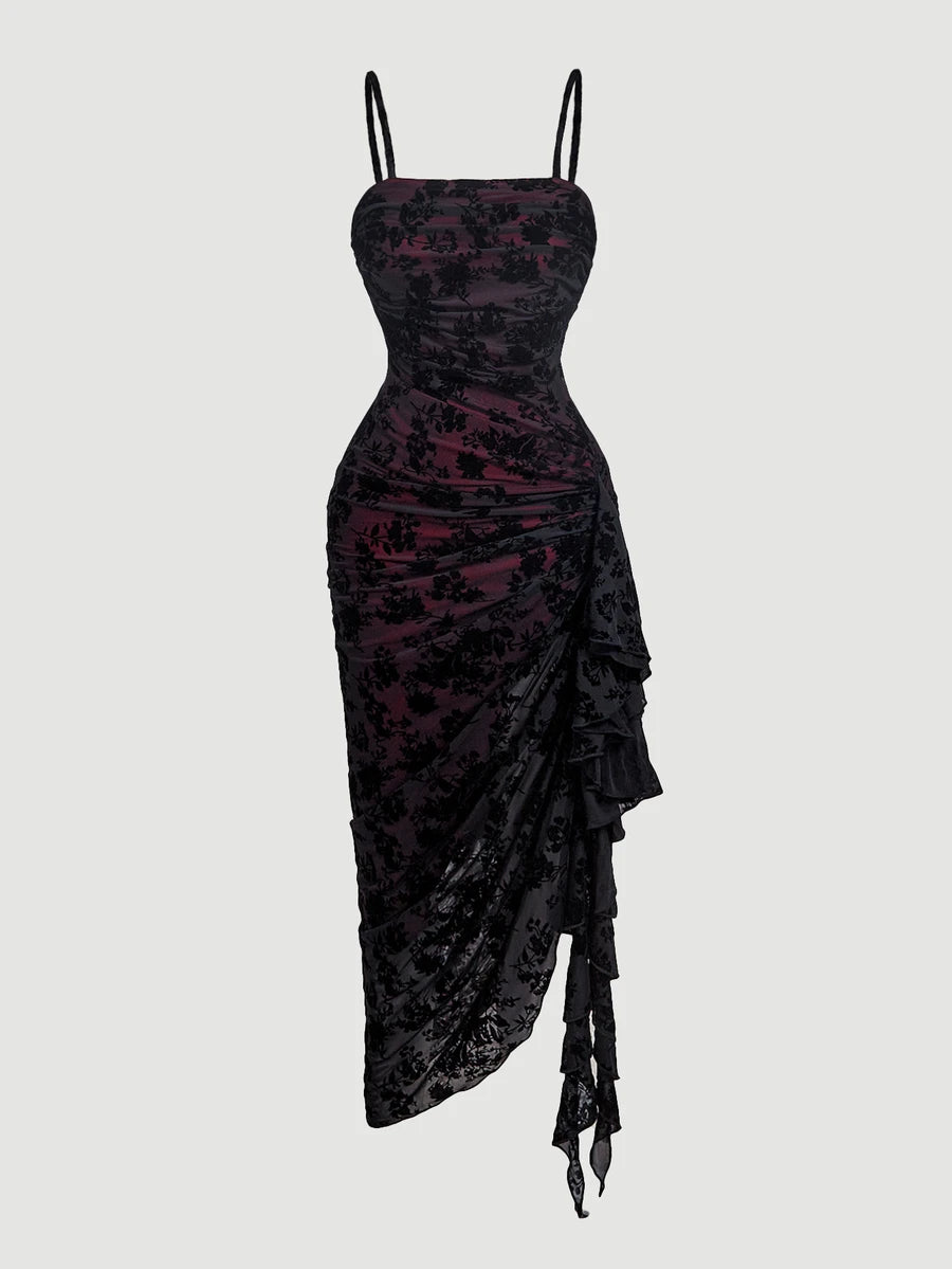 Anika™ | Ruffle Hem Floral Midi Dress