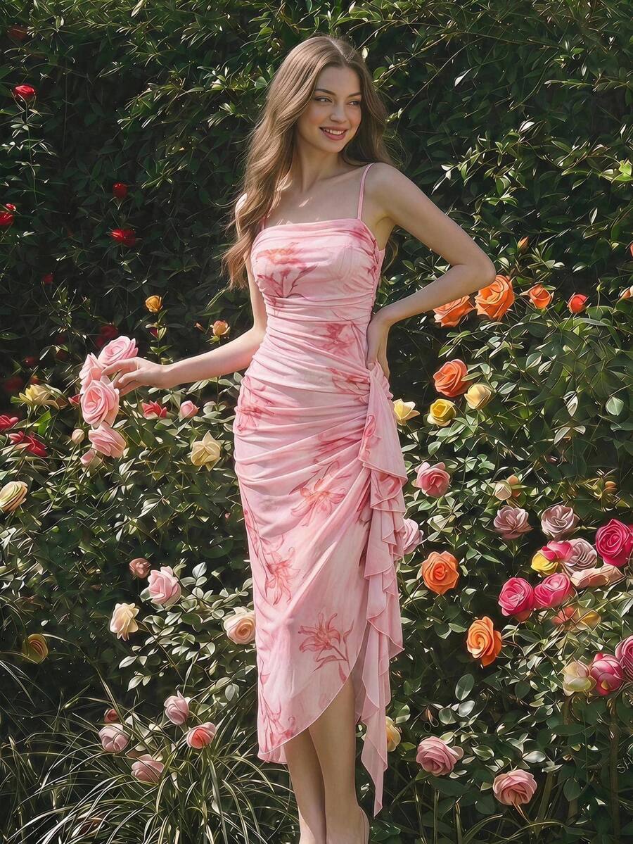Anika™ | Ruffle Hem Floral Midi Dress