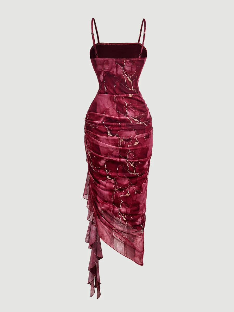Anika™ | Ruffle Hem Floral Midi Dress