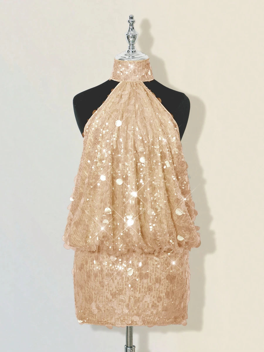 Leona™ | Draped Halter Bodycon Mini Dress