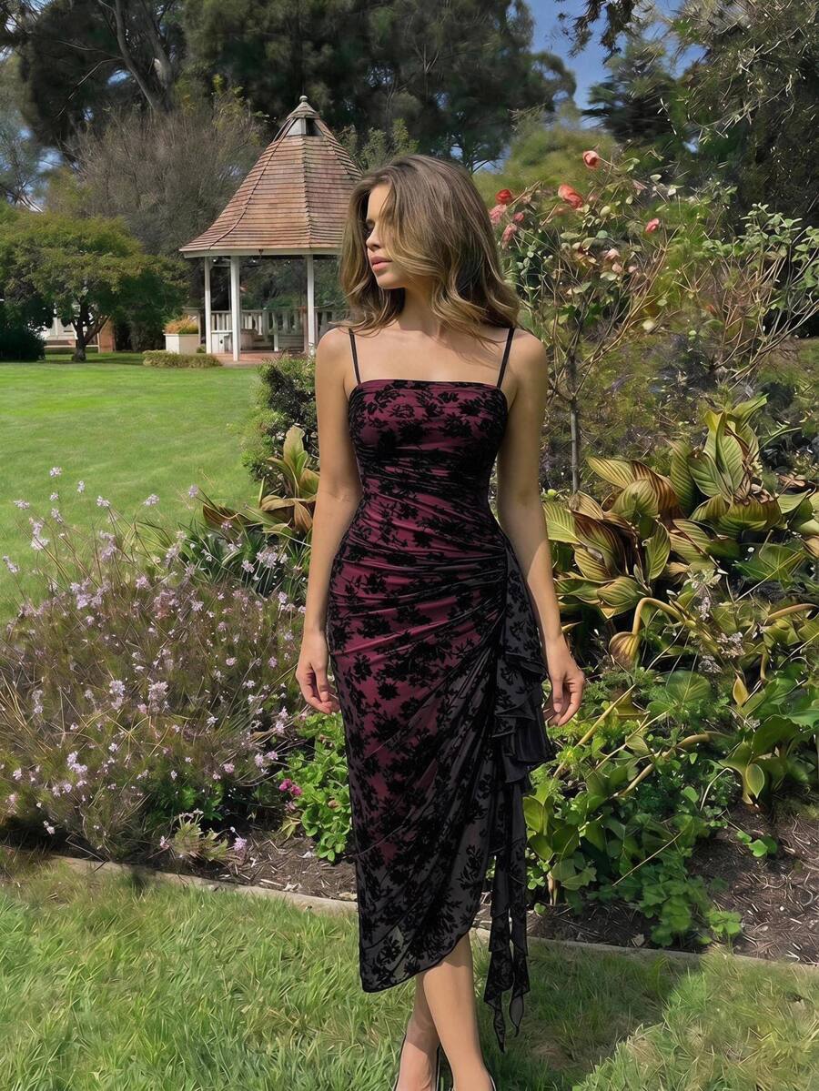 Anika™ | Ruffle Hem Floral Midi Dress