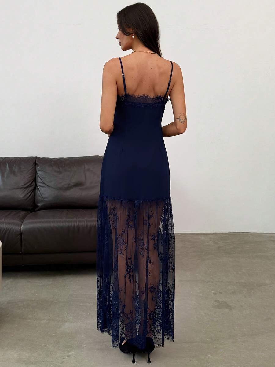 Noelle™ | Lace Trim Maxi Dress
