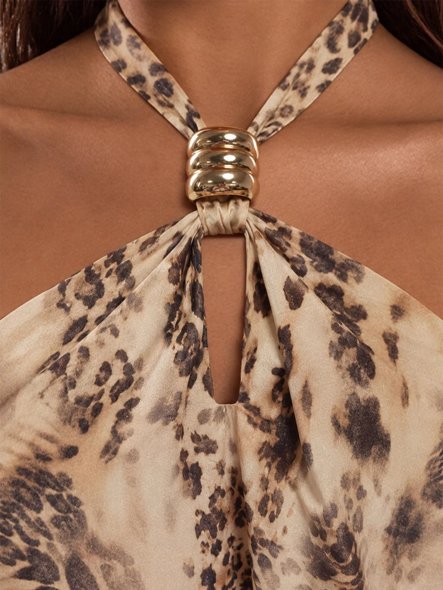 Calista™ | Jacquard Floral Halter Mini Dress