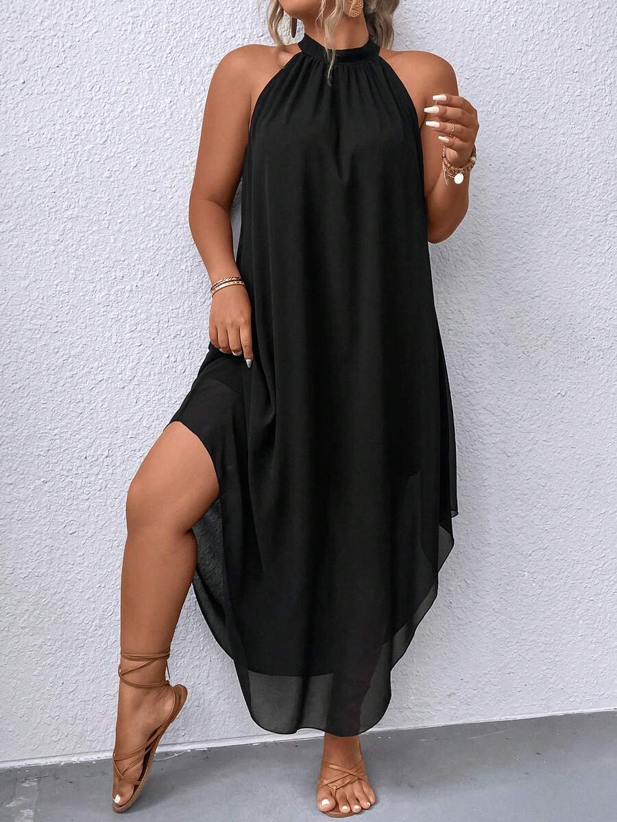 Ondine™ | Asymmetric Halter Maxi Dress